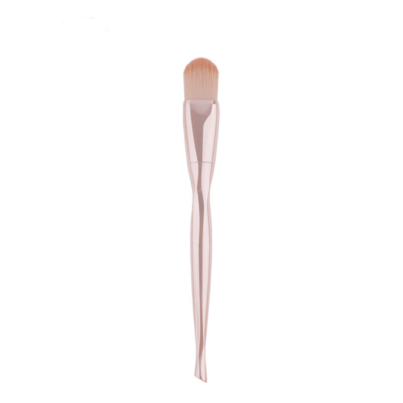 Soft Silica Custom Logo Makeup Brushes , Cosmetic Face Brushes Electroplated Handle
